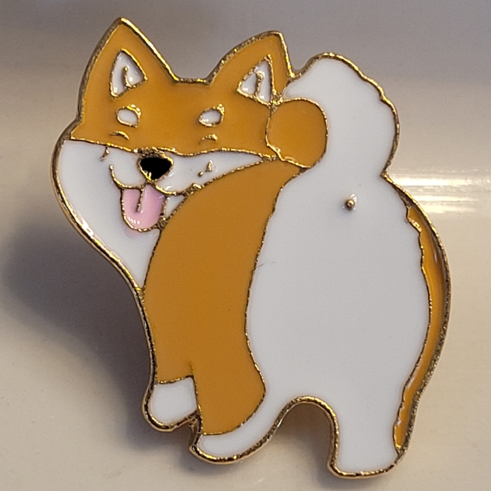 Cheeky Smiling Dog Enamel Pin